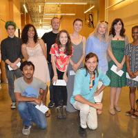 Students smiling and posing for the camera 