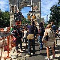 People standing near the gates of the Champs–Élysées 