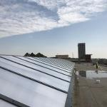 Rooftop of the building skylights