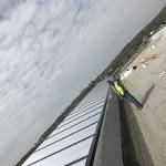 Rooftop of the building skylights