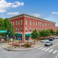 Historic red brick building on 10th Street downtown
