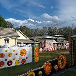 Restored colorful walls and decorated entrances at Pasaquan
