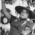 Eddie Owens Martin posing in his distinctive clothing