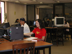 students working at computers