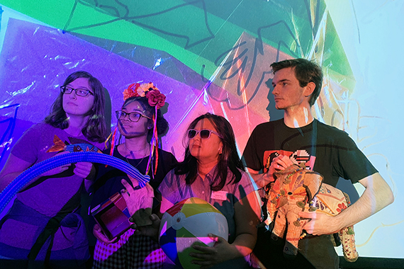 multiple students in a gallery