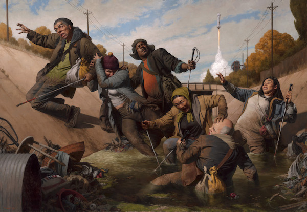 Painting Big Stories several people in chaos