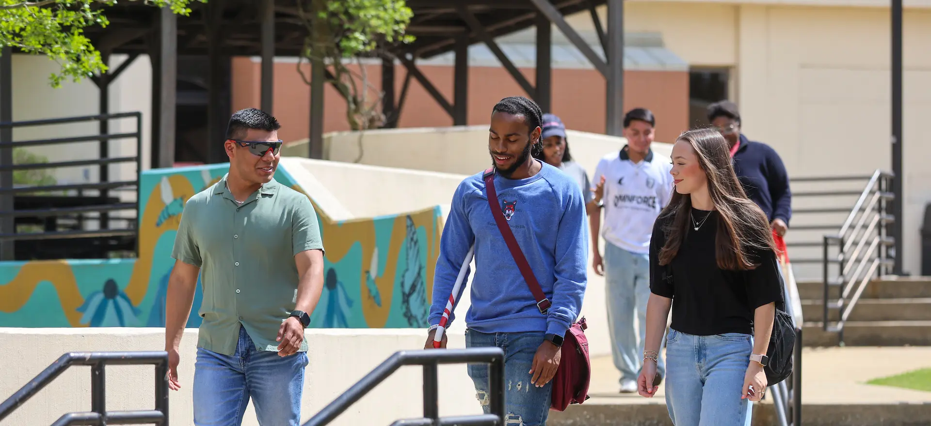 Students walking on main campus