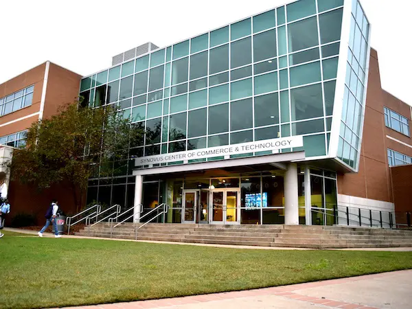 Front entrance of the Synovus Center of Commerce and Technology building