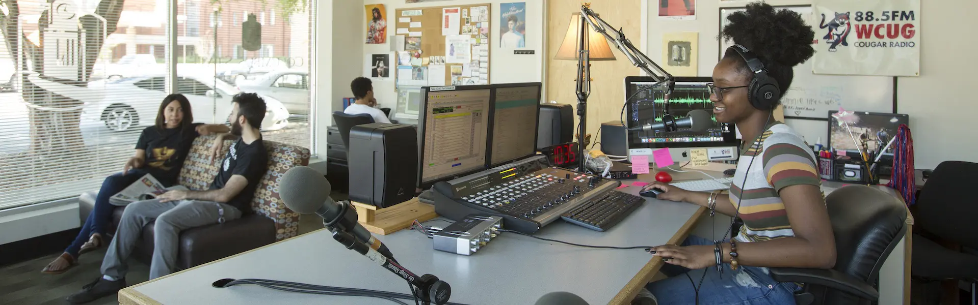 Students in the CSU Communication Studio