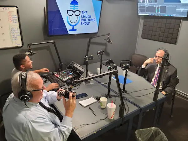 Live interview in a radio studio