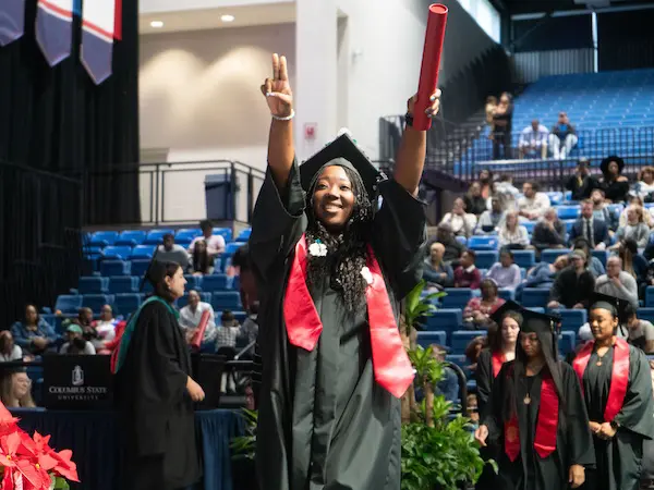 students at graduation