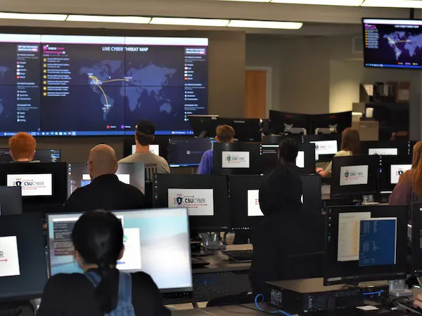 Cyber classroom with students