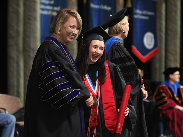 A student at her graduation.