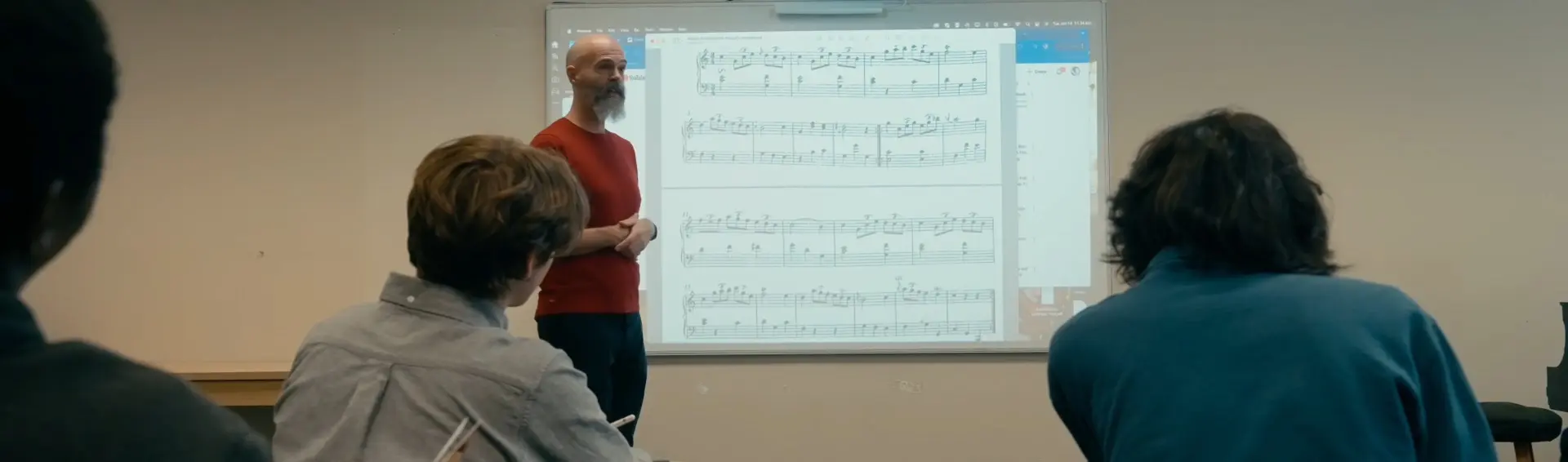 Professor James Ogburn teaching a music class