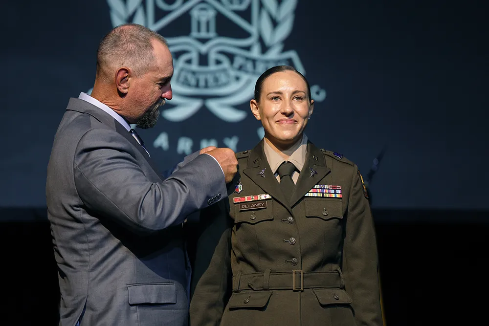 An ROTC pinning ceremony