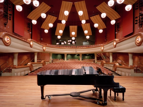 rivercenter stage with piano