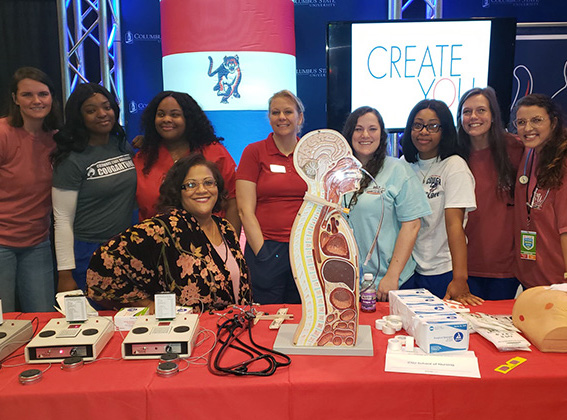 Eight Nursing Students at health demonstration