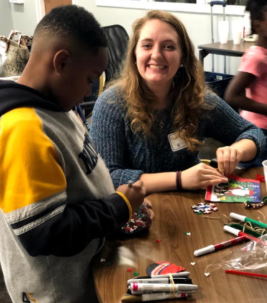 Mentor crafting with child