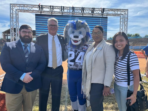 Dr. Leonce, Skip Henderson, Jiane Rabara and Oliver Odde at groundbreaking event.